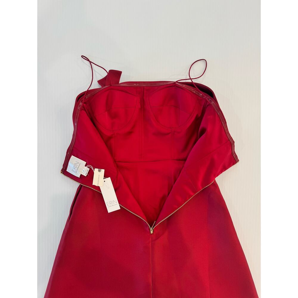 Erin Fetherston Ruscha Strapless Fit Flare Dress Bow NWT 10 Red Holiday Event - Picture 9 of 16